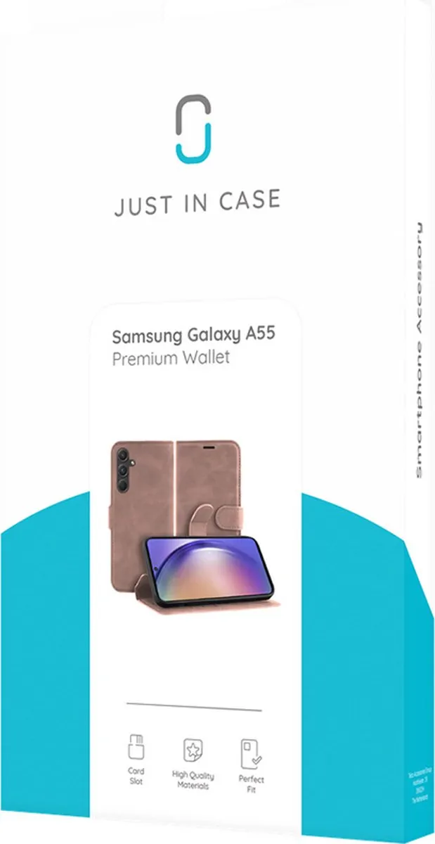 Just in Case Bookcase Hoesje Samsung Galaxy A55 - Roze - 4 Pasjes