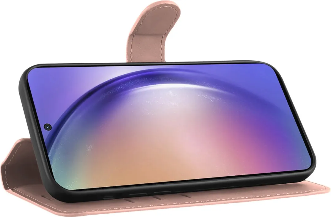 Just in Case Bookcase Hoesje Samsung Galaxy A55 - Roze - 4 Pasjes