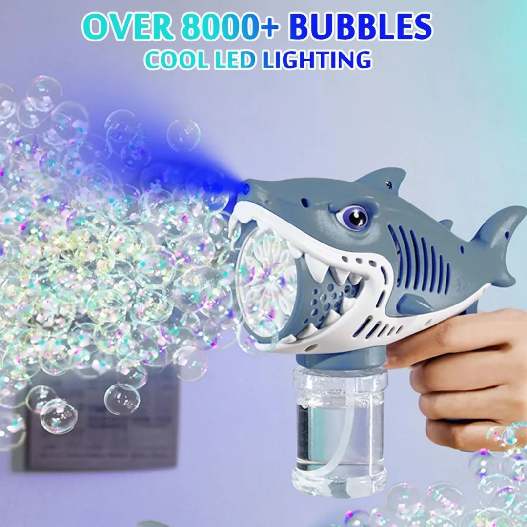 YJ Toys Shark Bellenblaaspistool - USB Oplaadbaar - Blauw