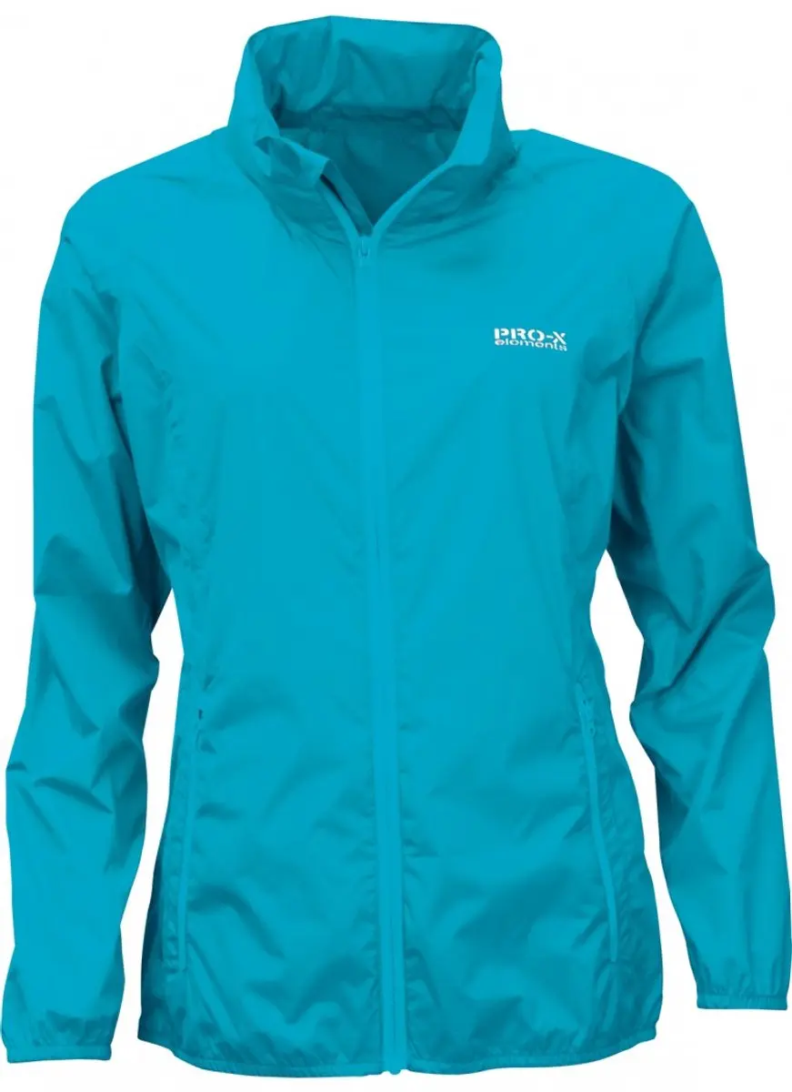 Turquoise lichtgewicht dames regenjas Packable van Pro-X Elements 4XL
