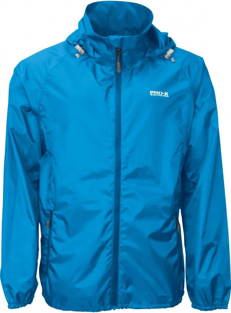 Blauwe lichtgewicht heren regenjas Packable van Pro-X Elements 4XL