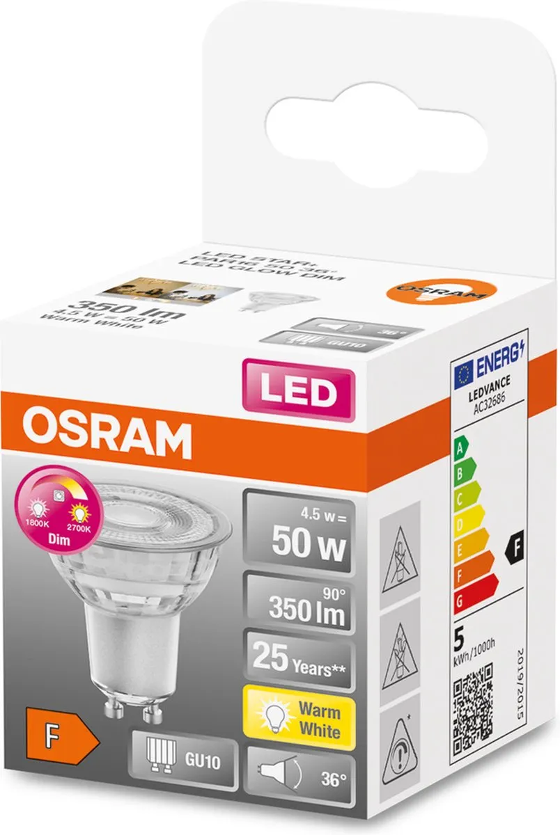 Osram LED Reflector GU10 4.5W Warmwit