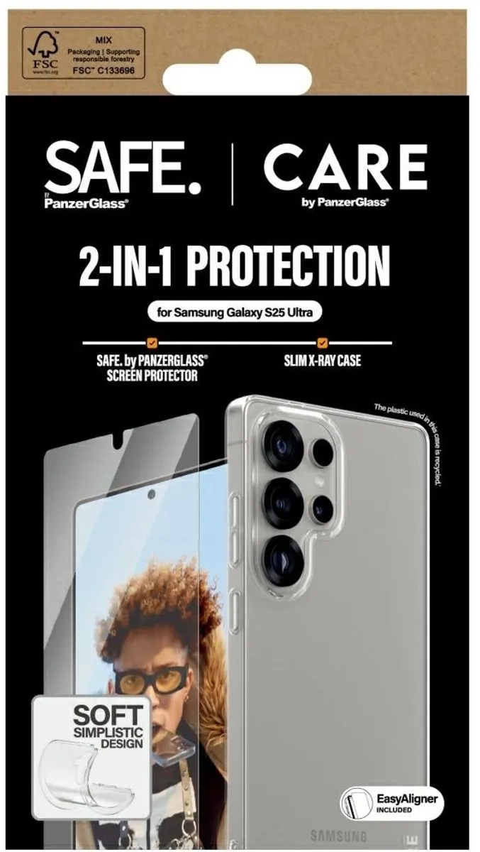 PanzerGlass Care Case Cover Glas Samsung Galaxy S25 Ultra - 2-in-1 - Zwart - afbeelding 6 van 6