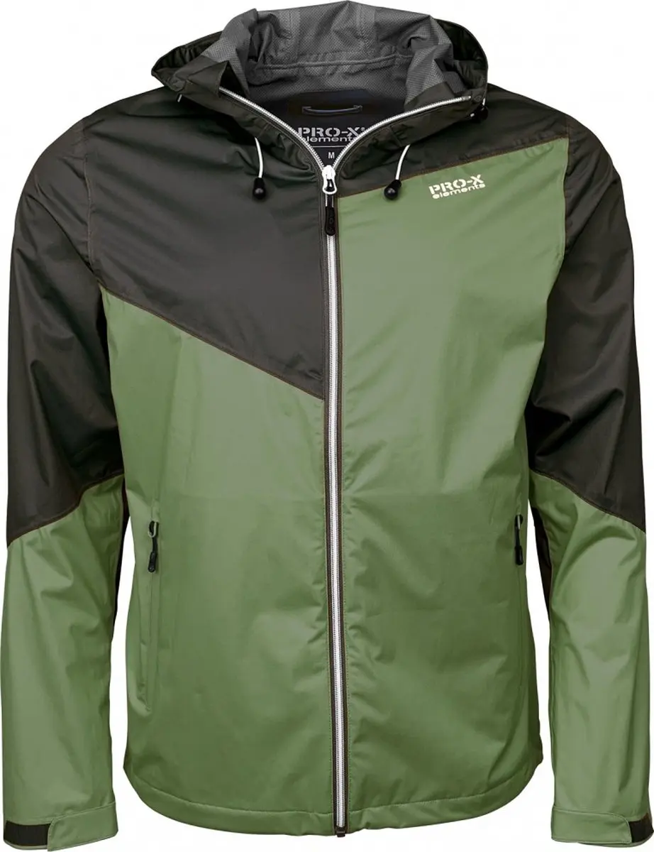 Groene 4-way stretch heren regenjas Liam van Pro-X Elements XXXL