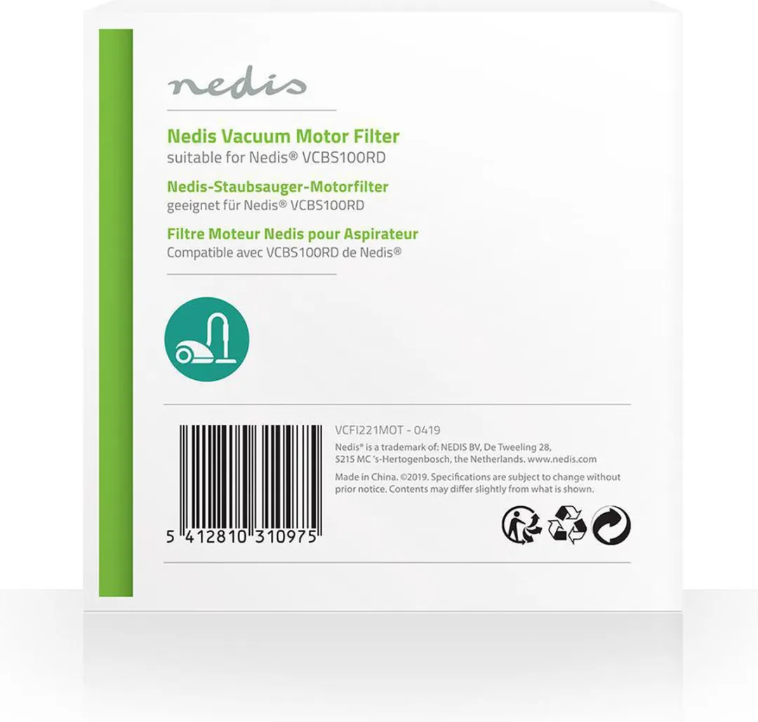 Nedis Motorfilter VCFI221MOT - Wit