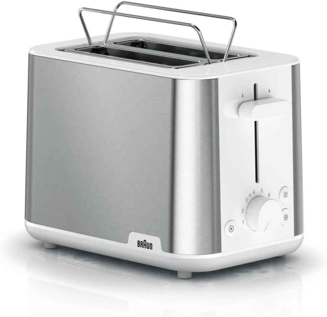 Braun HT 1510 8 Rooster - 2 Sneden 900W - Roestvrijstaal/Wit