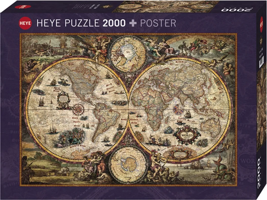 Heye Vintage World Landkaarten Puzzel 2000 Stuks