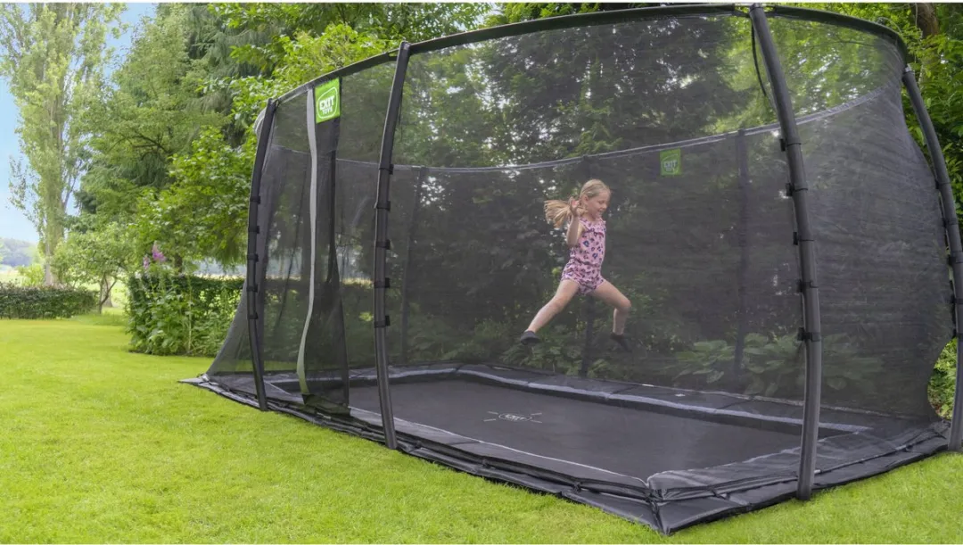 EXIT Dynamic Groundlevel Trampoline 427cm - Zwart