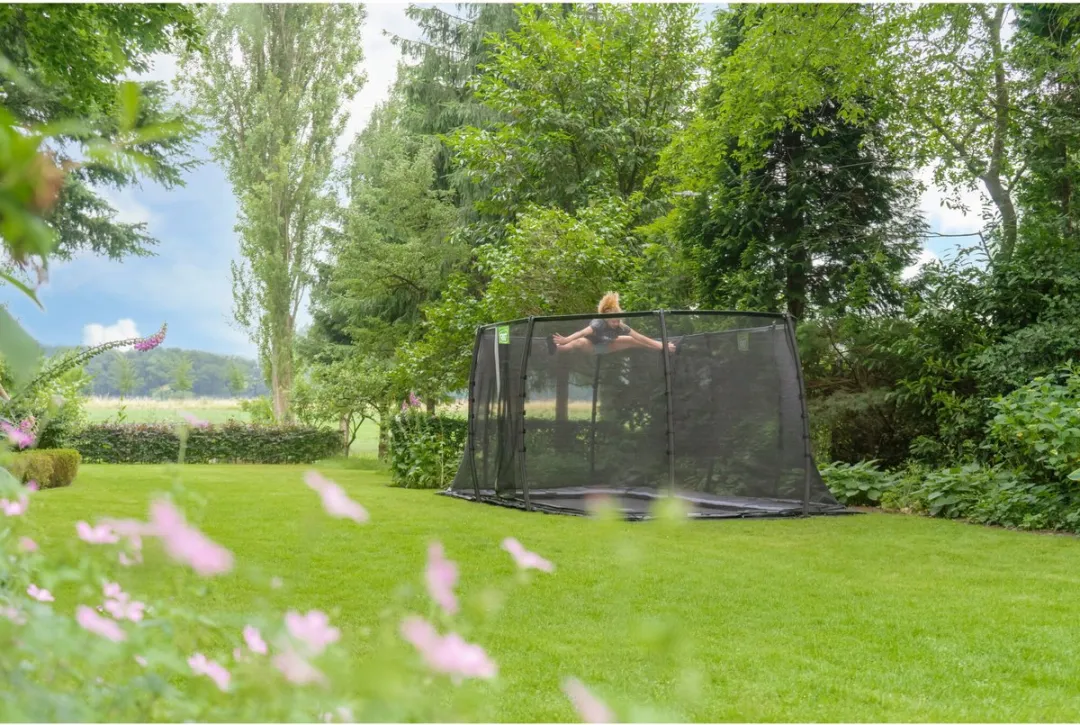 EXIT Dynamic Groundlevel Trampoline 427cm - Zwart