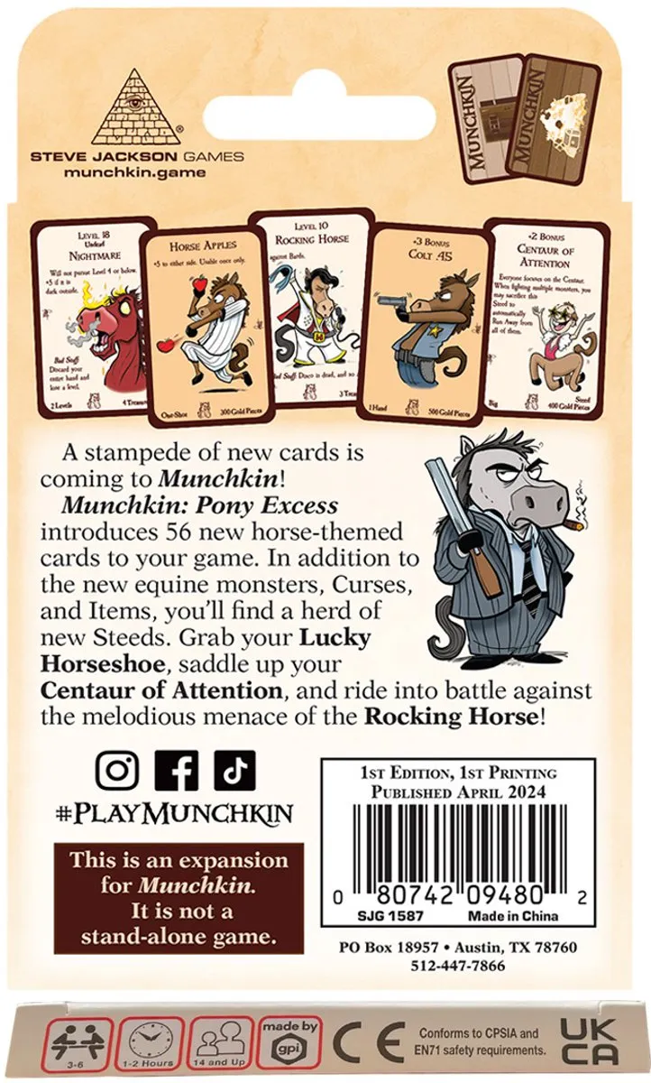 Steve Jackson Games Munchkin Pony Excess Uitbreiding