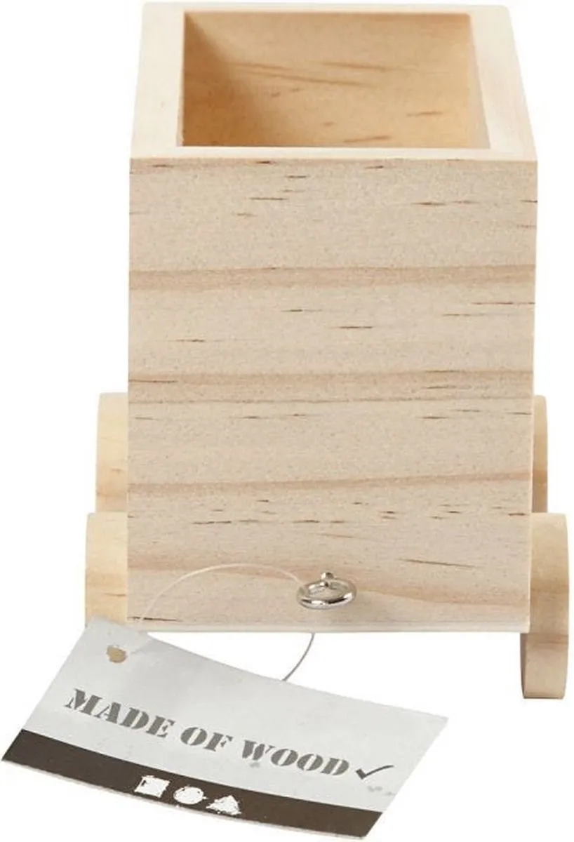 Creativ Company Houten Treinwagon 9,5x6,5x8cm - Multicolor
