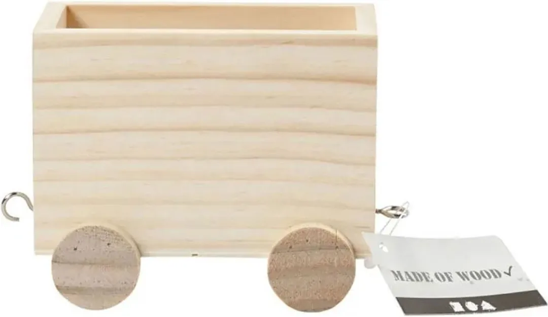 Creativ Company Houten Treinwagon 9,5x6,5x8cm - Multicolor