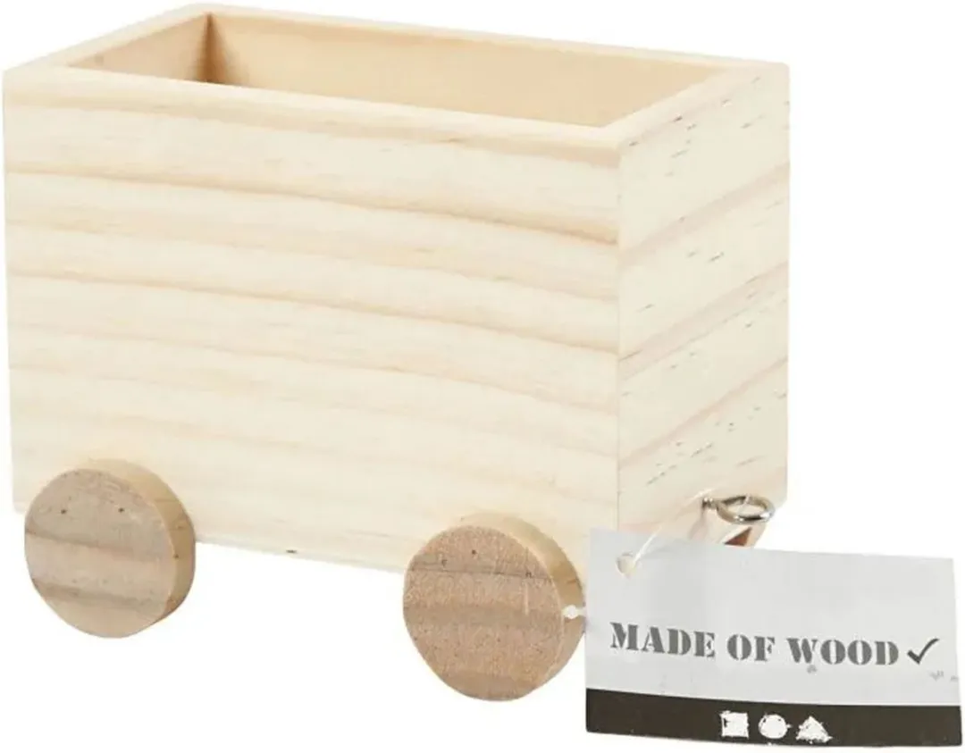 Creativ Company Houten Treinwagon 9,5x6,5x8cm - Multicolor