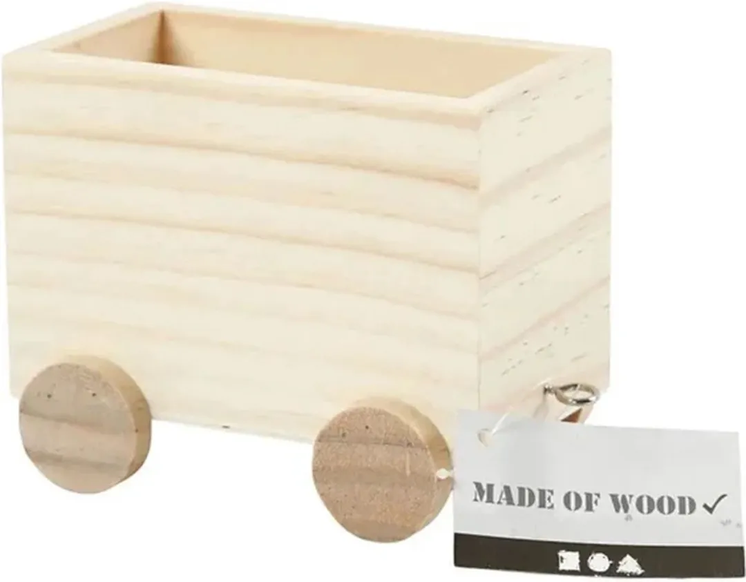 Creativ Company Houten Treinwagon 9,5x6,5x8cm - Multicolor