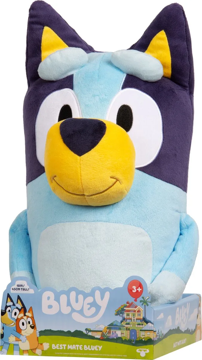 Moose Toys Bluey Jumbo Pluchen Knuffel - 45 cm - Blauw