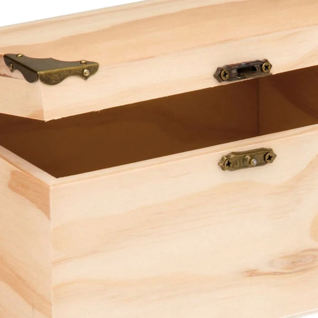 Glorex Hobby Houten Schatkistje 18x12x10cm - Lichtbruin