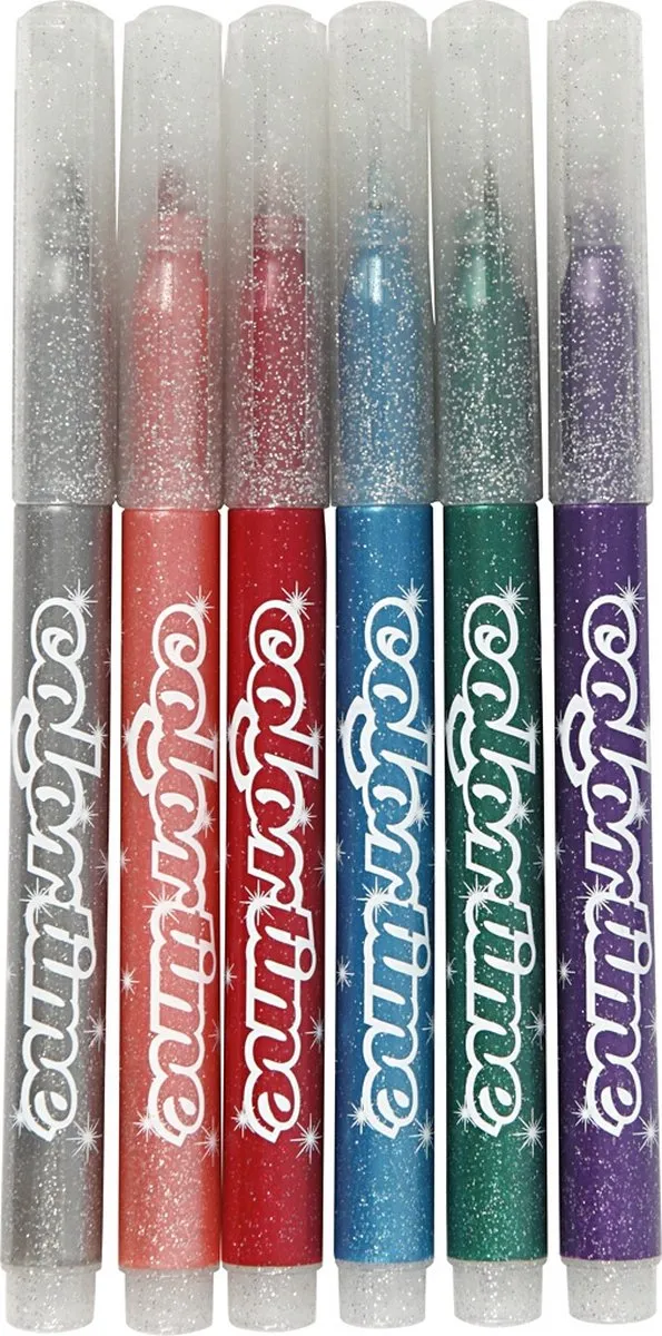 Colortime Glitterstiften Set - 6 Stuks