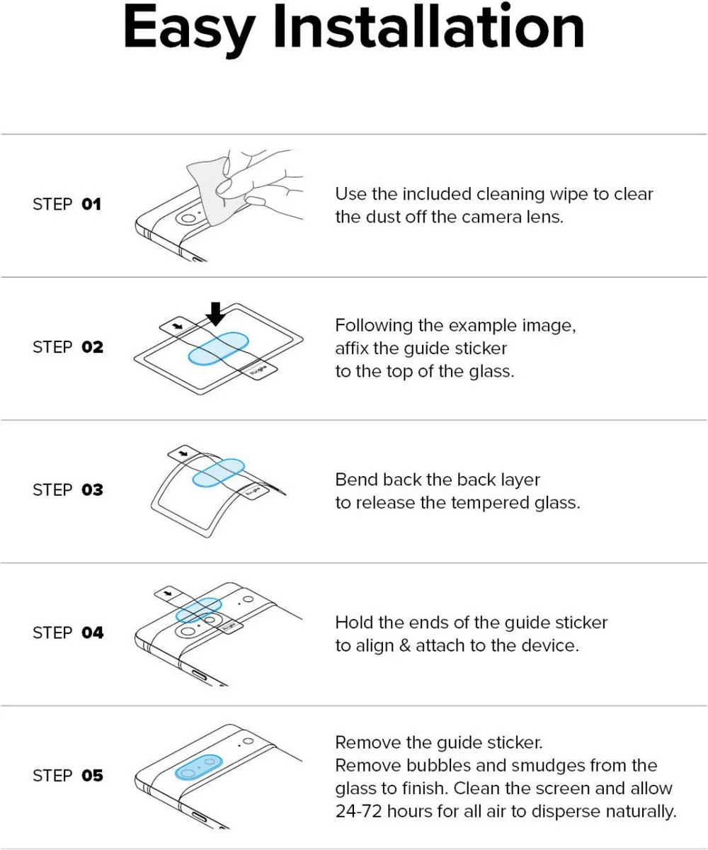 Ringke Google Pixel 7 Pro Camera Beschermglas - 3 Stuks