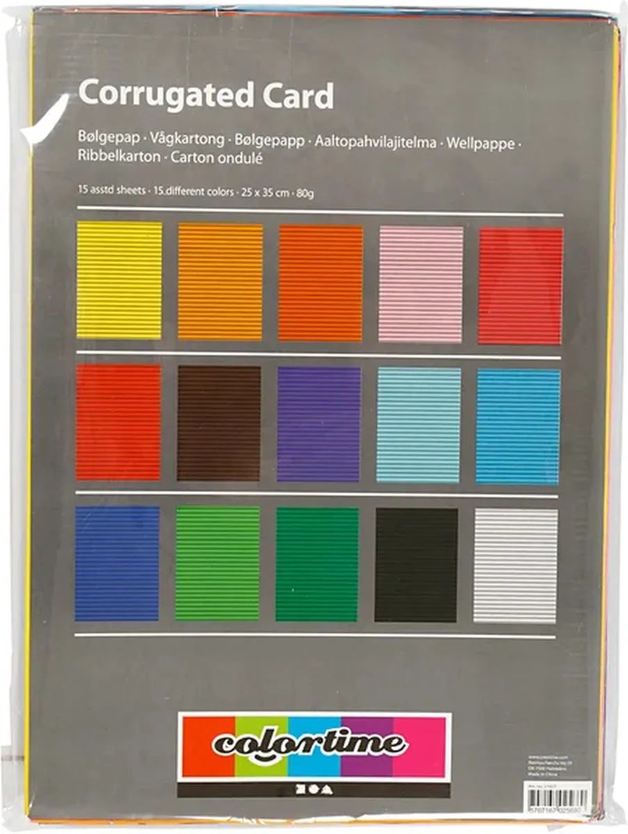 Creativ Company Ribbelkarton Multicolor 25x35cm - 15 Vel - afbeelding 6 van 6