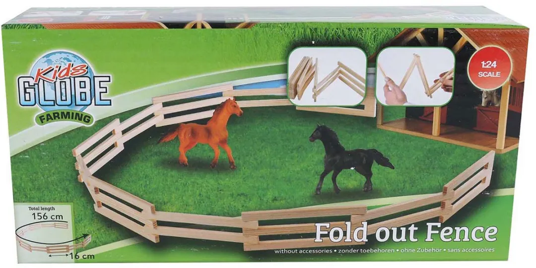 Kids Globe Houten Omheining 1:24 610303 - 156cm - Bruin