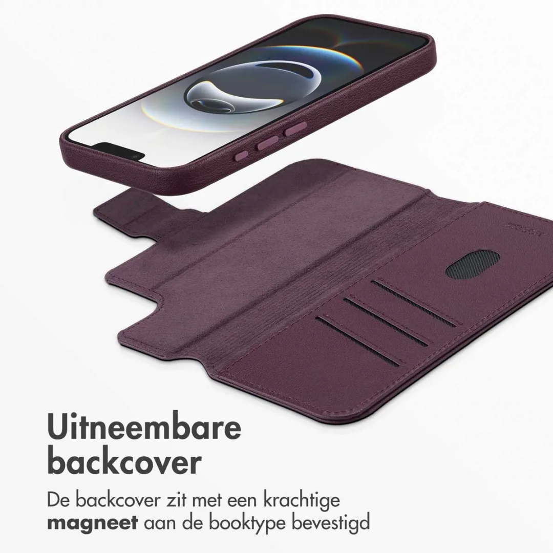 Accezz Hoesje iPhone 16e Leather Bookcase 2-in-1 - Paars