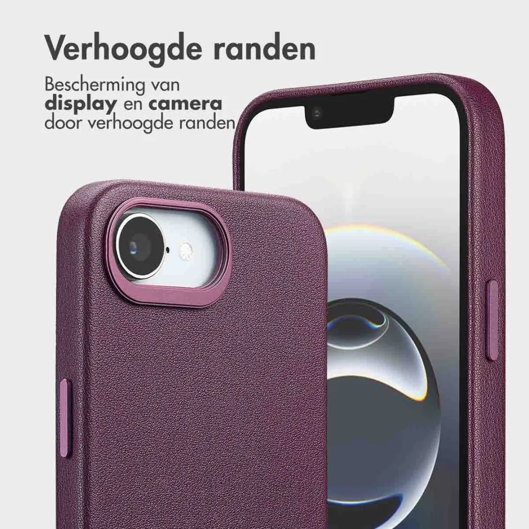 Accezz Hoesje iPhone 16e Leather Bookcase 2-in-1 - Paars