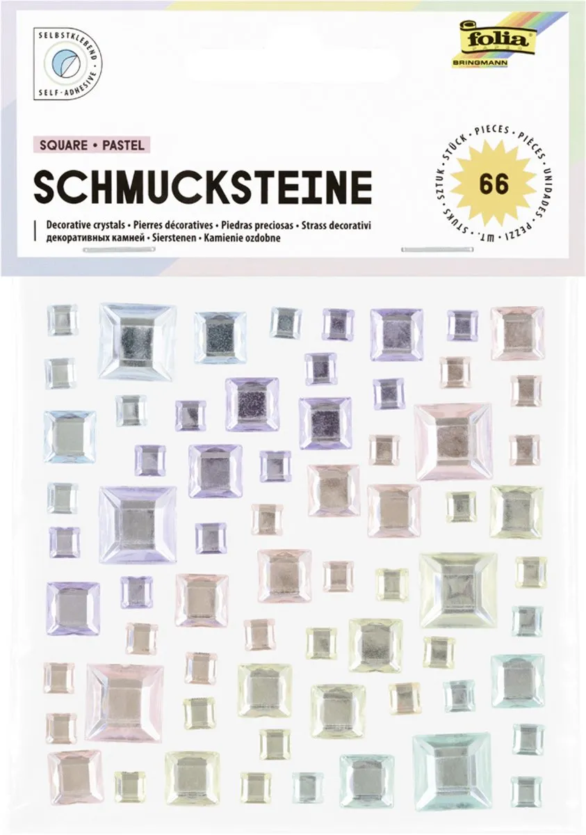 Folia Plaksteentjes Vierkant Pastel - 67 Stuks