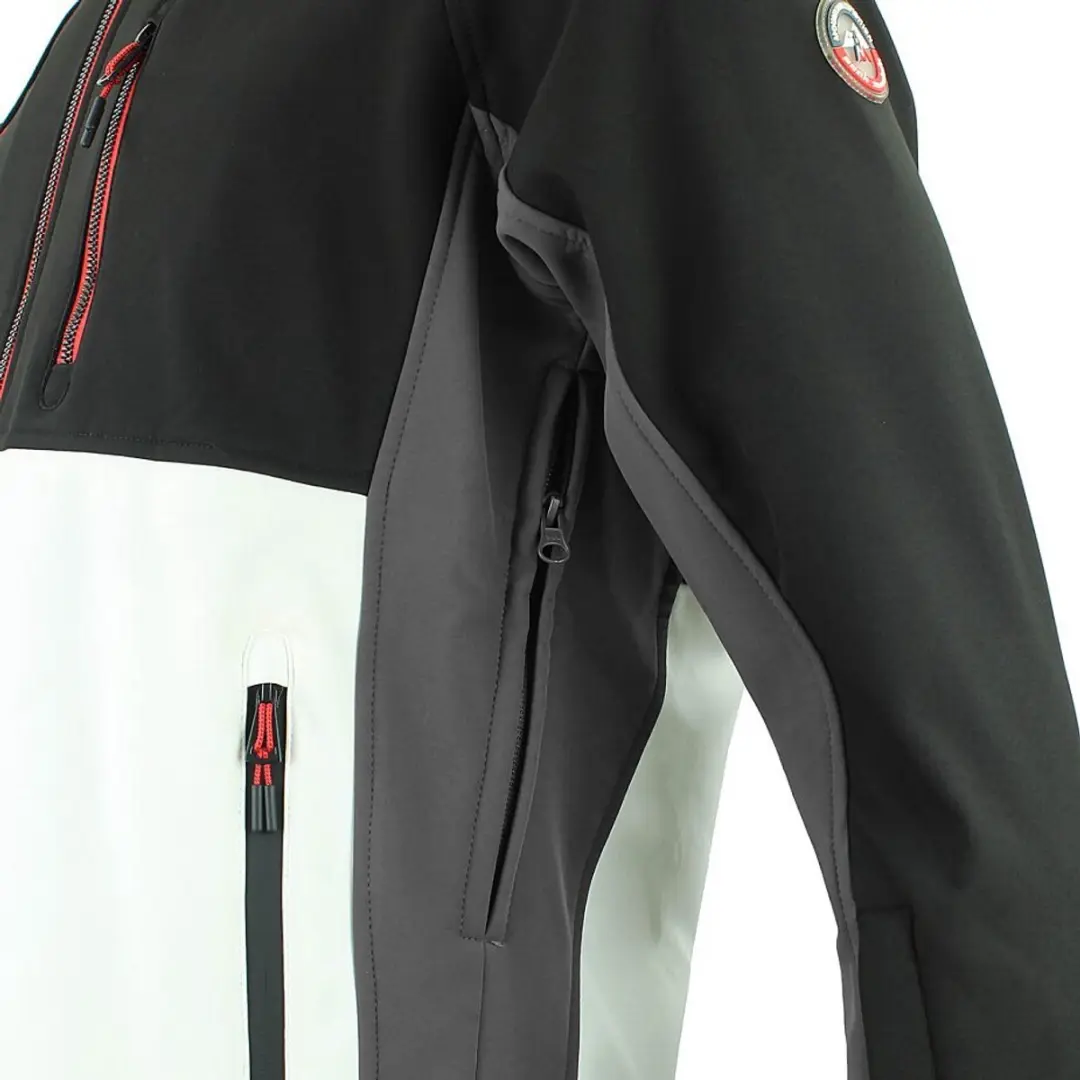 Peak Mountain Softshell Jas - Zwart/Wit - afbeelding 3 van 5