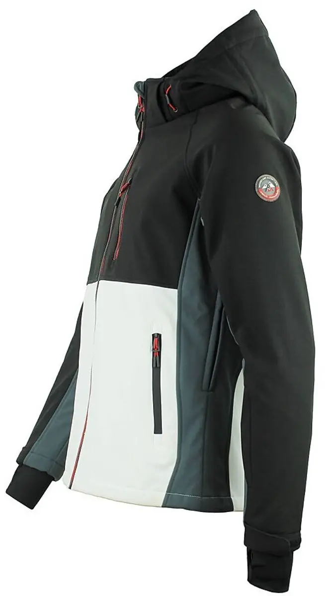 Peak Mountain Softshell Jas - Zwart/Wit - afbeelding 5 van 5