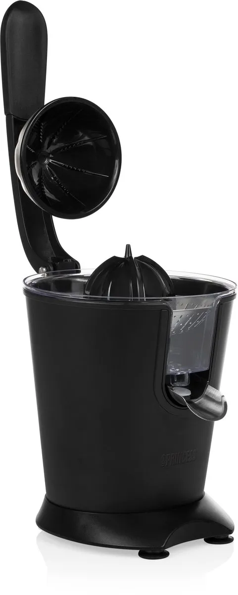 Princess Black Steel Collectie 201853 - Citruspers -Opvangbak met druppelstop - 160 Watt - Zwart
