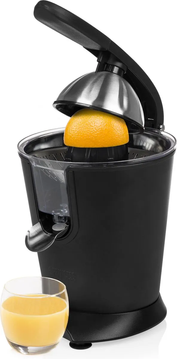 Princess Black Steel Collectie 201853 - Citruspers -Opvangbak met druppelstop - 160 Watt - Zwart