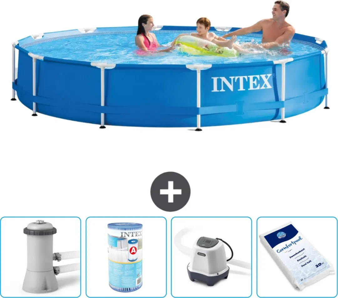 Intex 28212GN-Blauw Rond Frame Zwembad 366x76cm