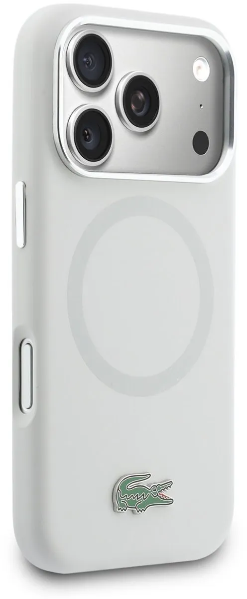 Lacoste - hoesje voor iPhone 17 Pro Max - MagSafe Metal Edges And Logo - Grijs