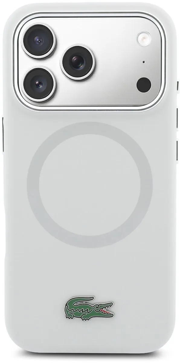 Lacoste - hoesje voor iPhone 17 Pro Max - MagSafe Metal Edges And Logo - Grijs