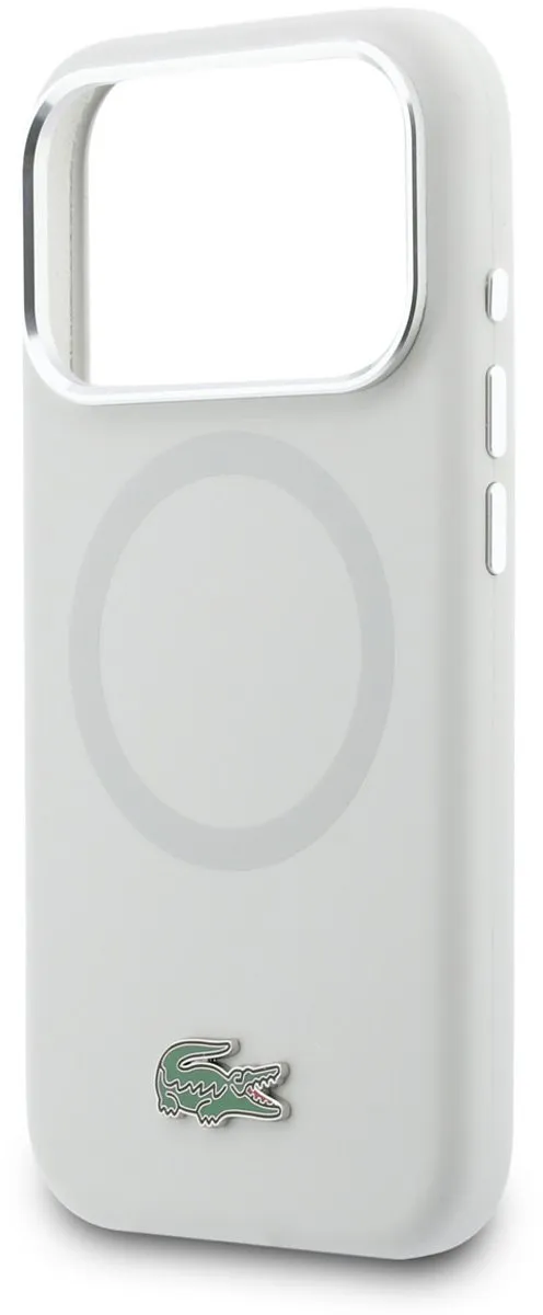 Lacoste - hoesje voor iPhone 17 Pro Max - MagSafe Metal Edges And Logo - Grijs