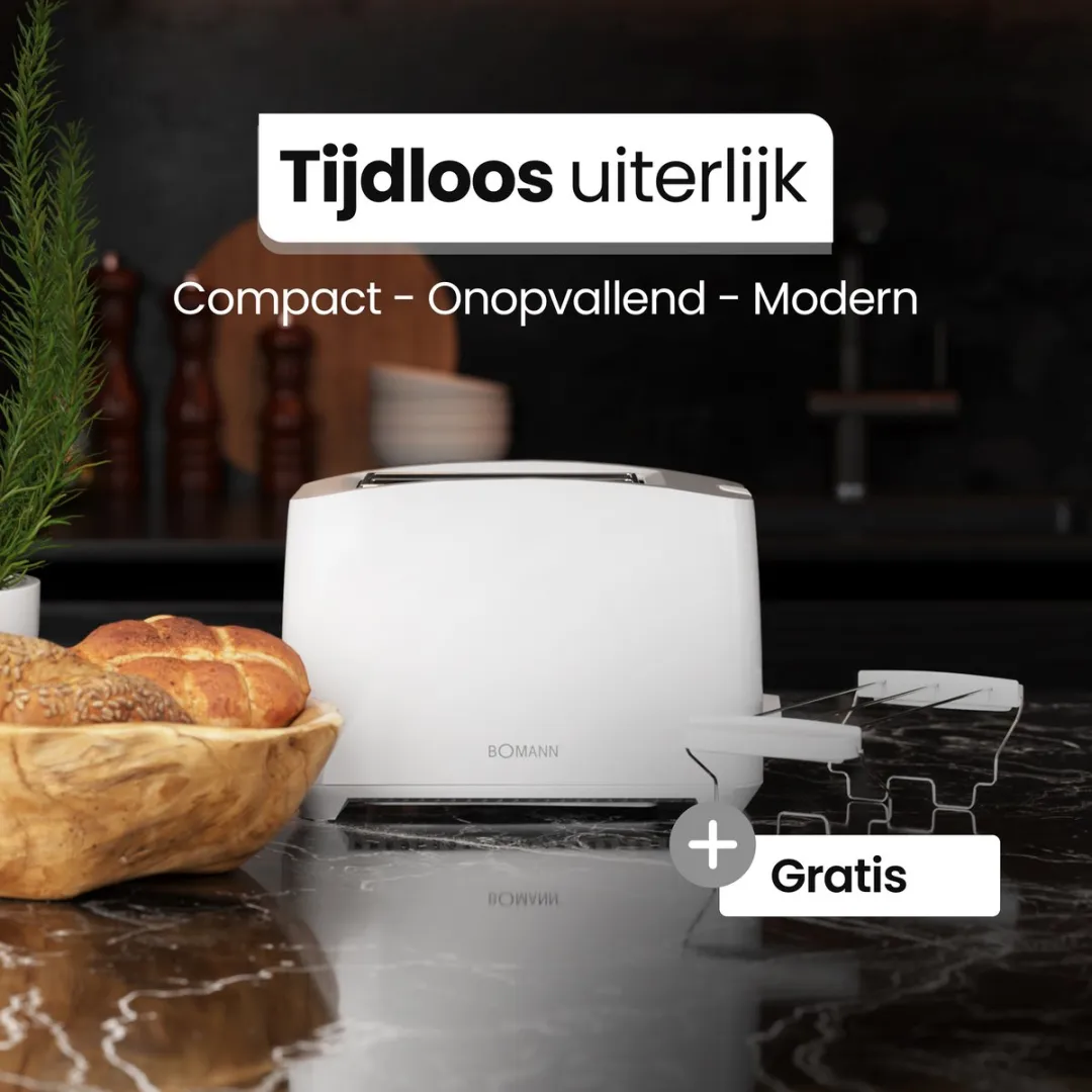 Bomann TA 6065 Broodrooster 2 Stuks - 750W - Wit