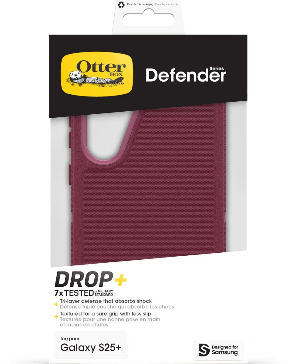 OtterBox Defender Hoesje Geschikt voor Samsung Galaxy S25 Plus | Back Cover | Beschermhoes | DROP+ | Valbestendig | Roze