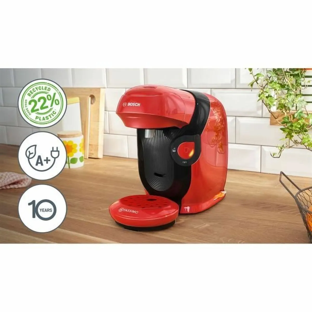 Bosch TAS113E Capsule Koffiemachine - 1400W - 700ml - Rood