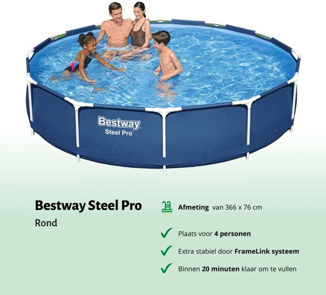 Bestway Steel Pro Zwembad 366x76cm - Blauw - 6473L