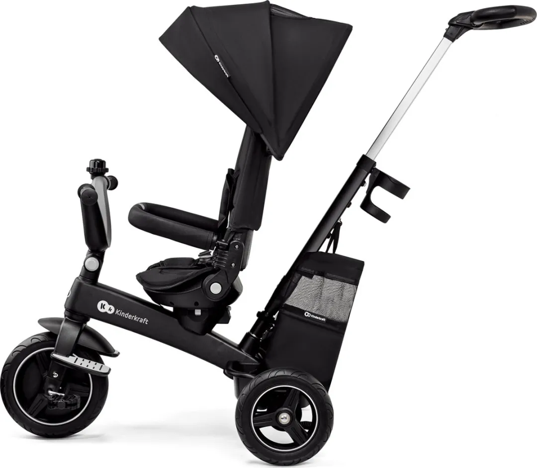KinderKraft EASYTWIST Driewieler - 360° Draaibare Zit - Zwart - afbeelding 6 van 6