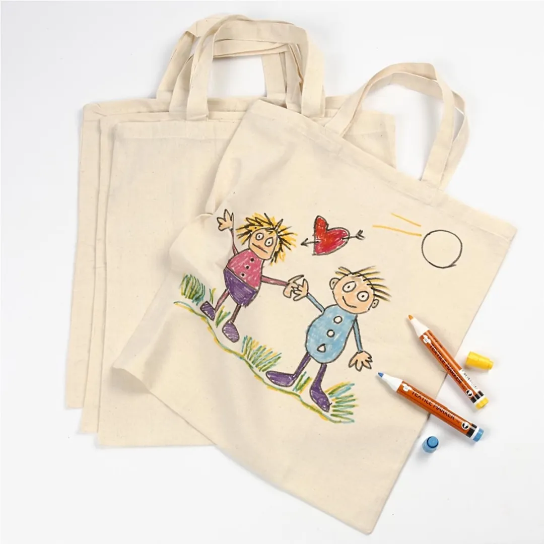 Creativ Company Katoenen Tas 5 Stuks - Crème