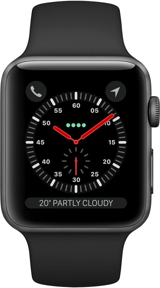 Apple Watch Series 3 - Smartwatch - GPS + Cellular - 38mm - Spacegrijs