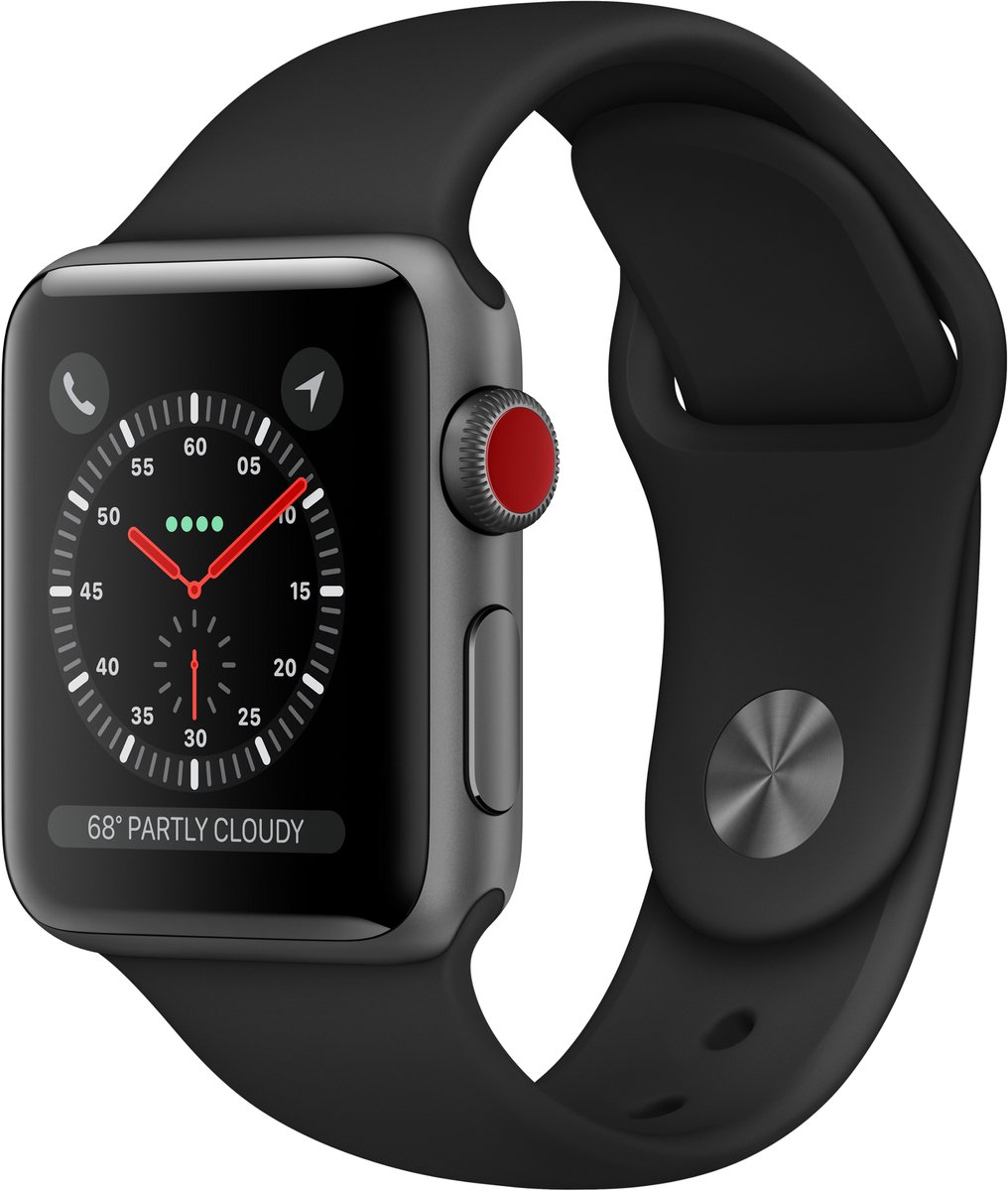 Apple Watch Series 3 - Smartwatch - GPS + Cellular - 38mm - Spacegrijs
