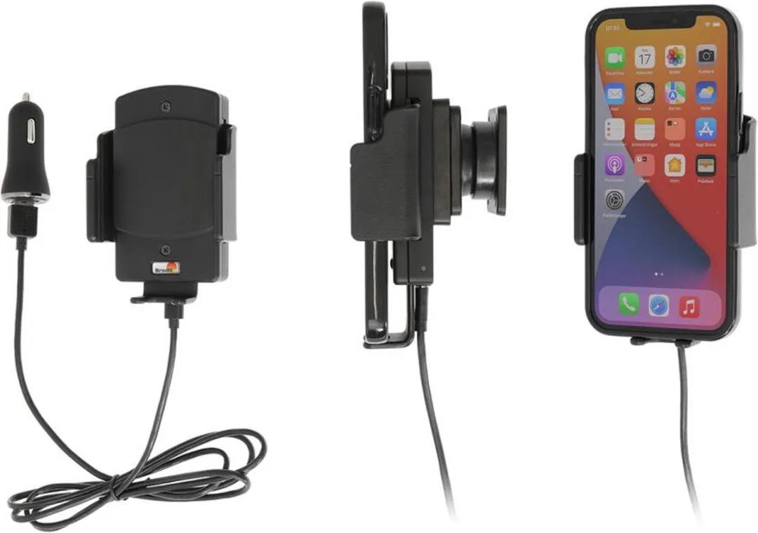 Brodit Verstelbare Qi Houder 718300 - USB - Zwart