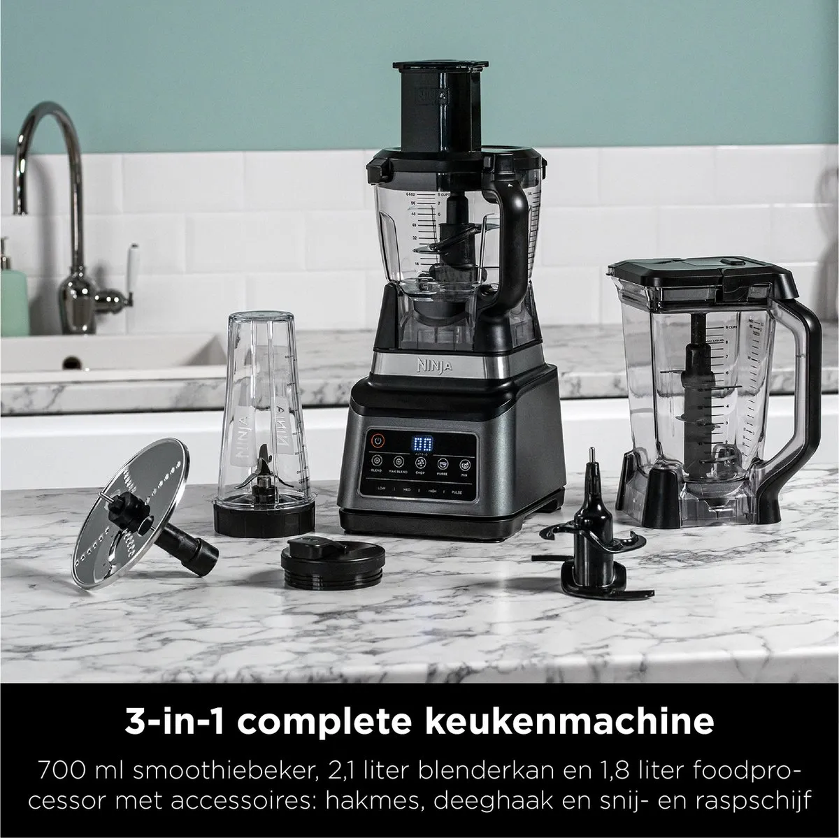 Ninja Foodi BN800EU 3-in-1 Foodprocessor & Blender 1200W - 2.1L