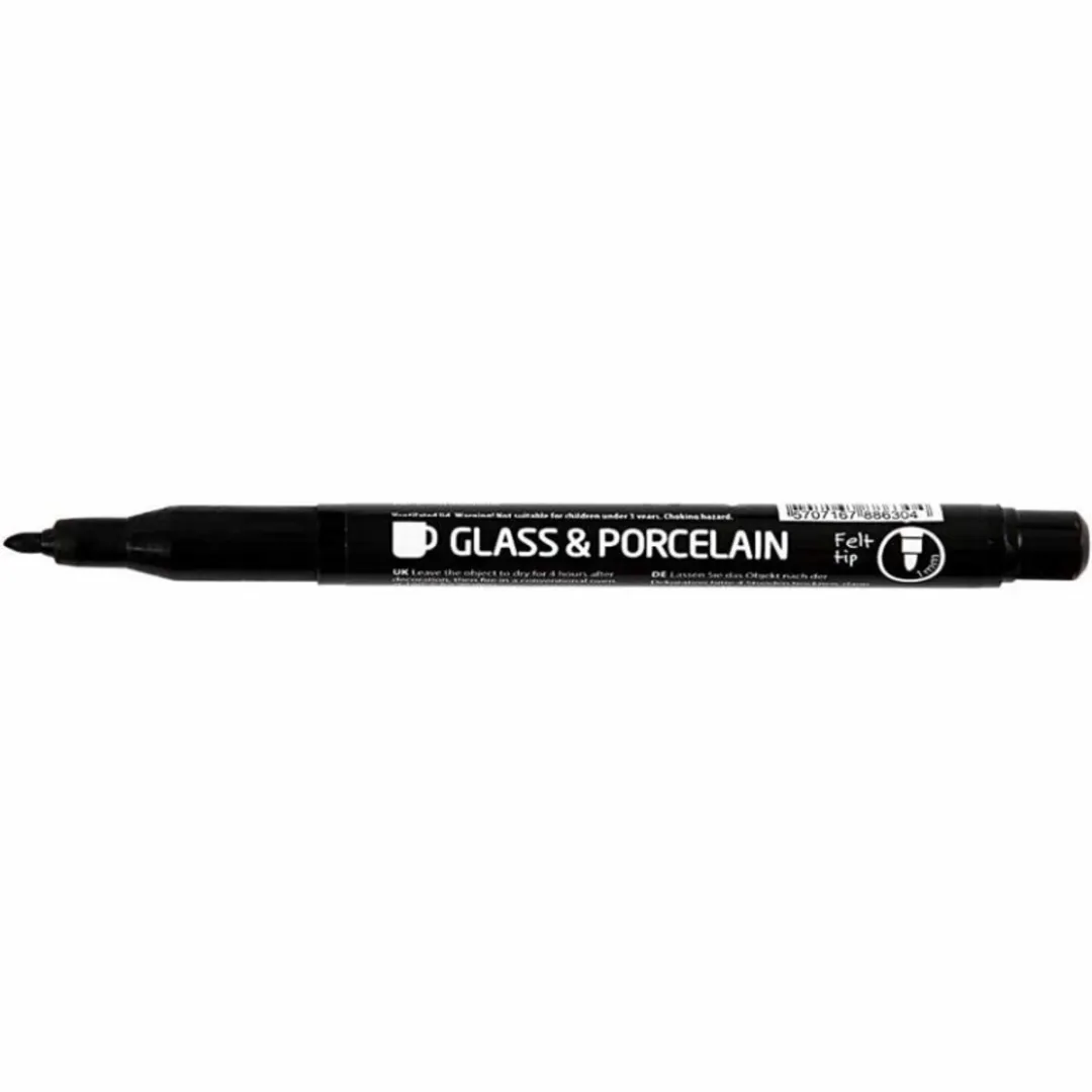 Creativ Company Glas- en Porselein Contourstift Zwart