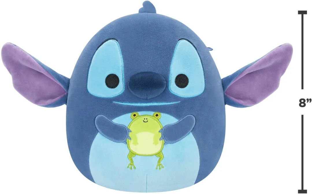 Squishmallows Disney Stitch Holding Frog 25cm - Blauw/Groen