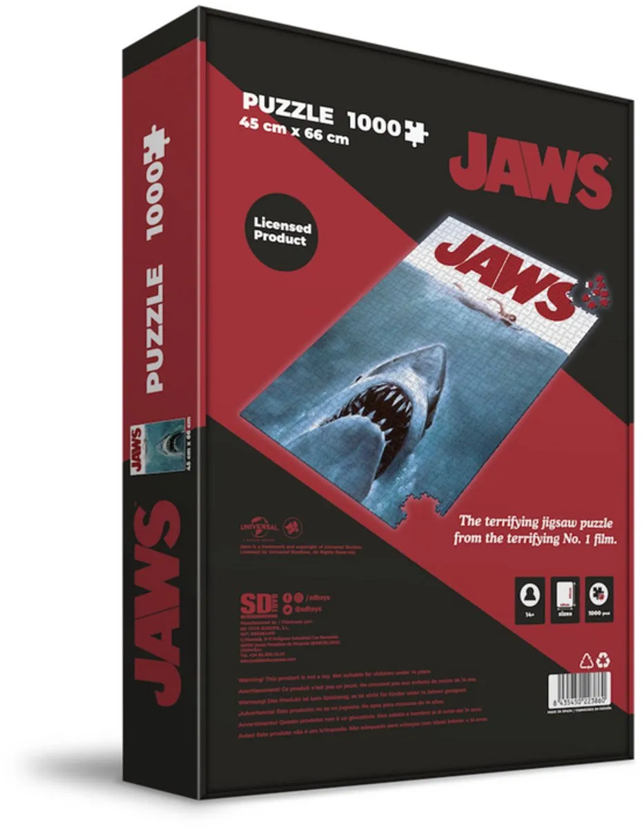 SD Toys Jaws Film Poster Puzzel 1000 Stuks - Blauw