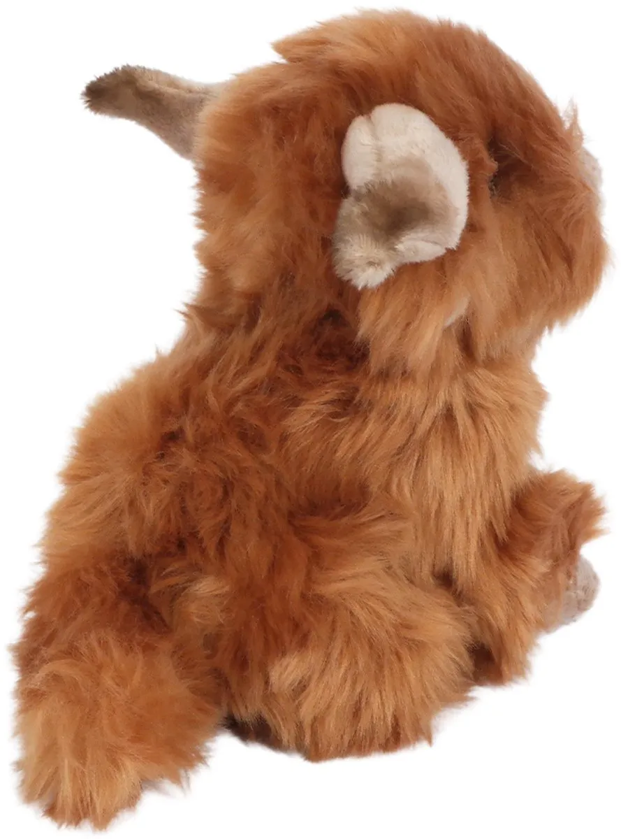 PIA Soft Toys Schotse Hooglander Knuffel 18cm - Oranjebruin/Crème