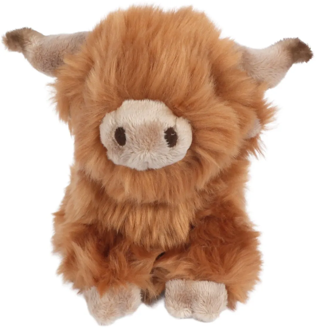 PIA Soft Toys Schotse Hooglander Knuffel 18cm - Oranjebruin/Crème